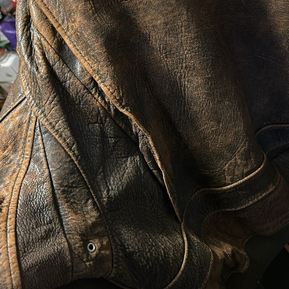 ´Bomber pilot Avirex brown 1987 leather jacket with bomber pilot lining size 44 - Picture 16 of 17